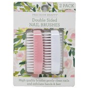 Wholesale - 2pk PINK/WHITE DOUBLE NAIL BRUSH C/P 72, UPC: 769898957871